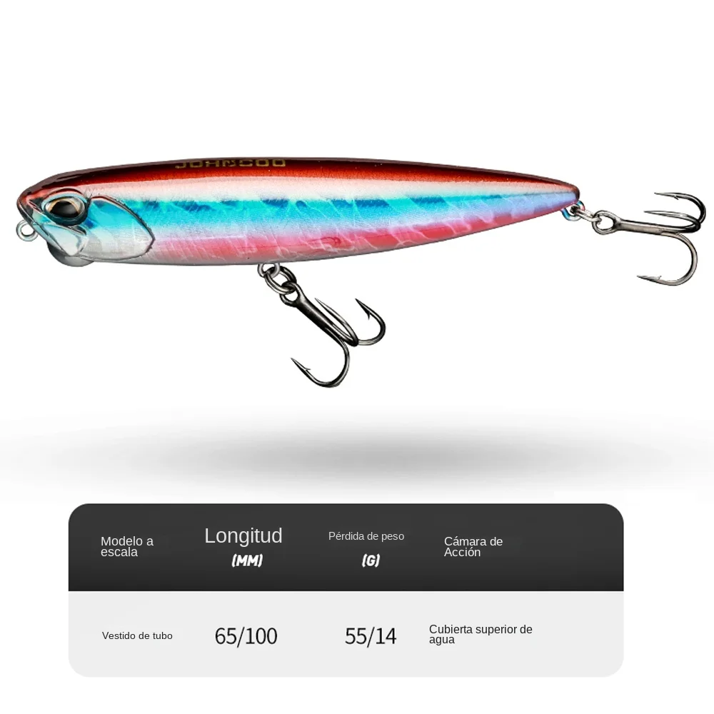 JOHNCOO lápiz 100mm señuelo Topwater 14g Swim Crankbait Whopper cebo Artificial Trolling Bass Pike señuelo caminar 3D Eye - imagen 2