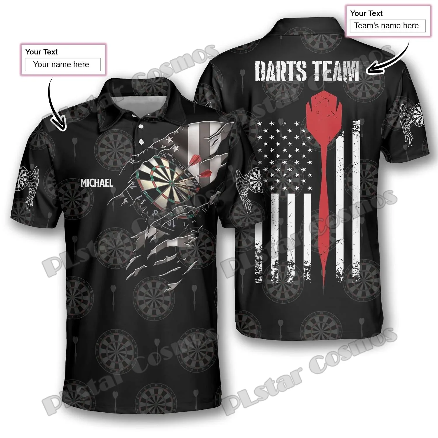 Born To Play Darts camisetas con estampado 3D para dardos hombre - imagen 5