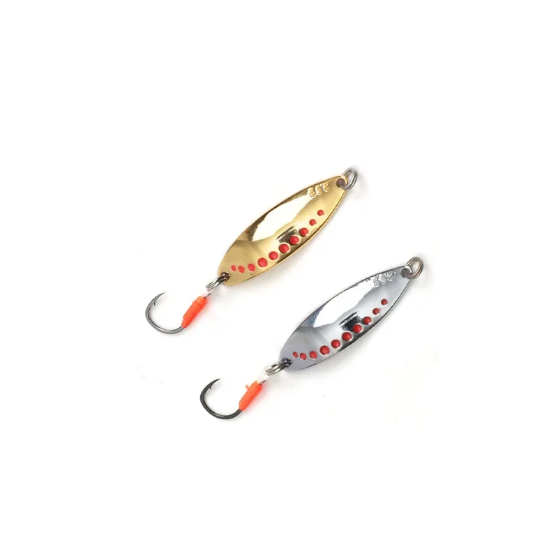 OUTKIT Mini señuelo de Pesca 2,5g 3,5g cuchara señuelos de Metal Spinnerbait Minnow pez pequeño anzuelo único plantilla flujo trucha cebos Pesca caliente - imagen 3