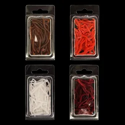 Señuelos blandos rojos con olor a pescado realista, simulación de lombriz de tierra, gusanos rojos, señuelos de pesca artificiales