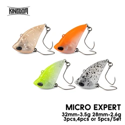 Kingdom Micro Sinking Vibe 3/4/5 Uds 2,6g 3,5g cebos duros artificiales sin labios manivela Wobbler señuelo de vibración rápida para pesca de lubina