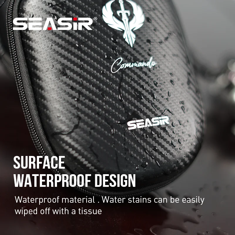SEASIR Commando patrón de fibra de carbono Baitcasting bolsa de carretes de pesca Eva bolsa de aparejos de carrete impermeable - imagen 4