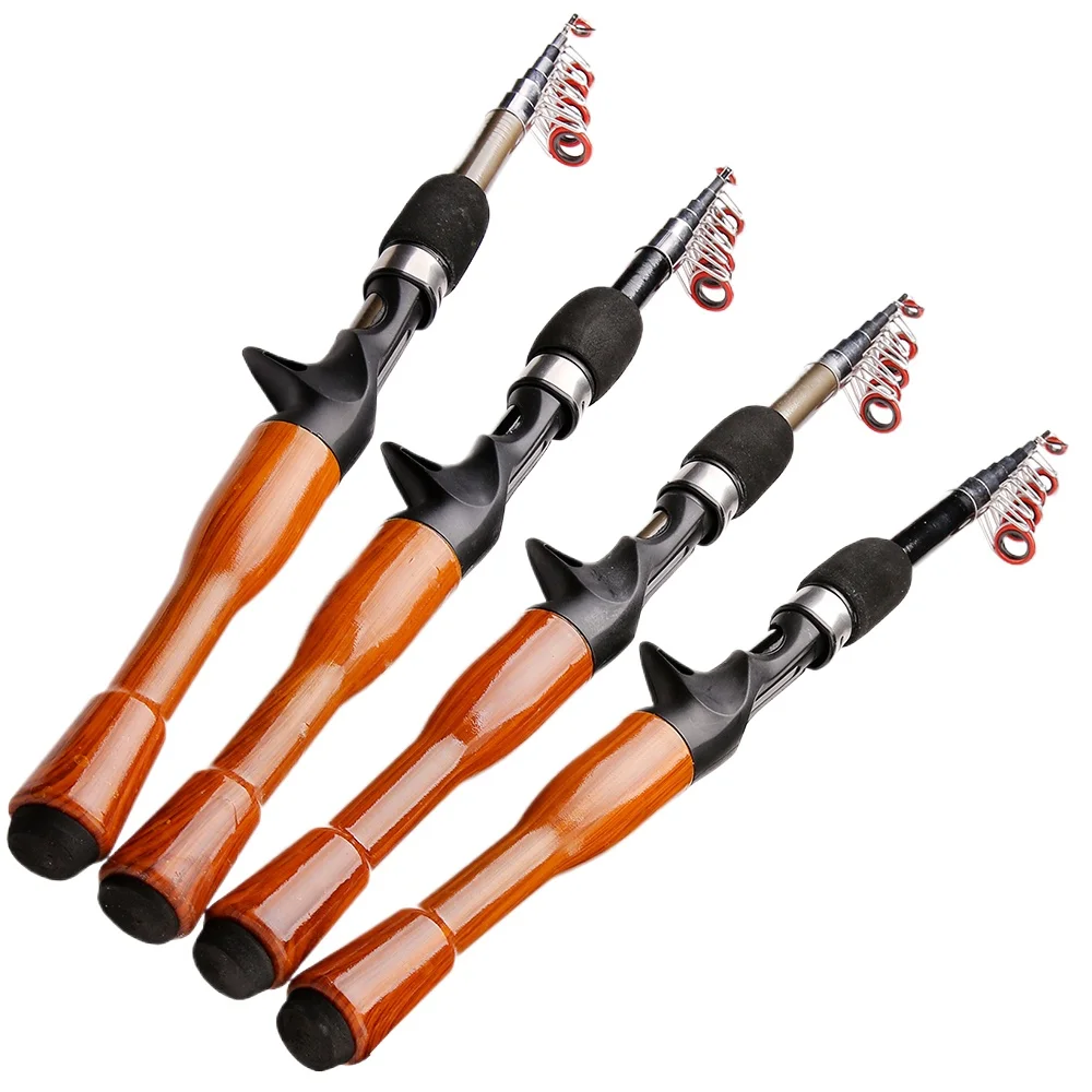 Caña De Pescar con señuelo telescópico, accesorio ultraligero De fundición giratoria, De carbono, 1,3 M, 1,6 M y 1,8 M - imagen 2