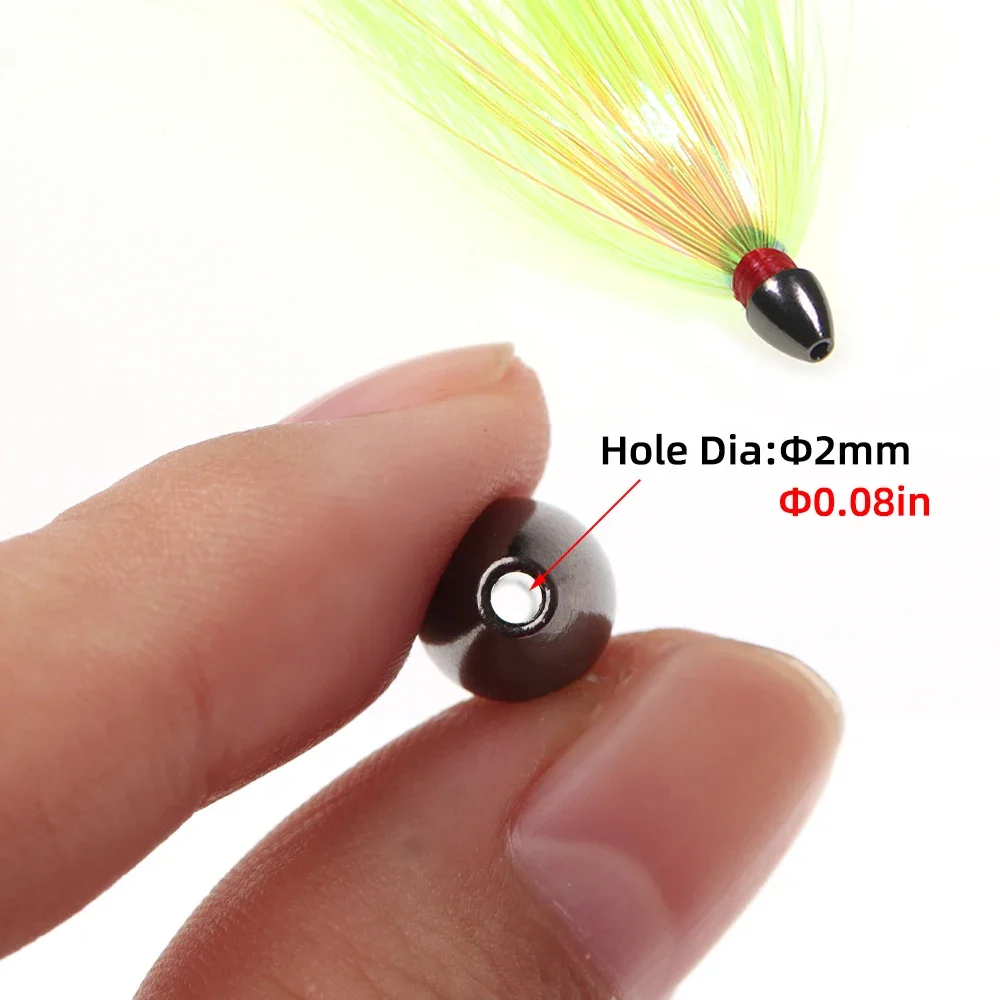 Señuelo de pesca con cabeza de bruja de mar, 10 Uds., 1/8OZ, cabezales de curricán para Flash Mylar, plomo de cobre pesado, plantillas de atún para pargo de agua salada - imagen 5