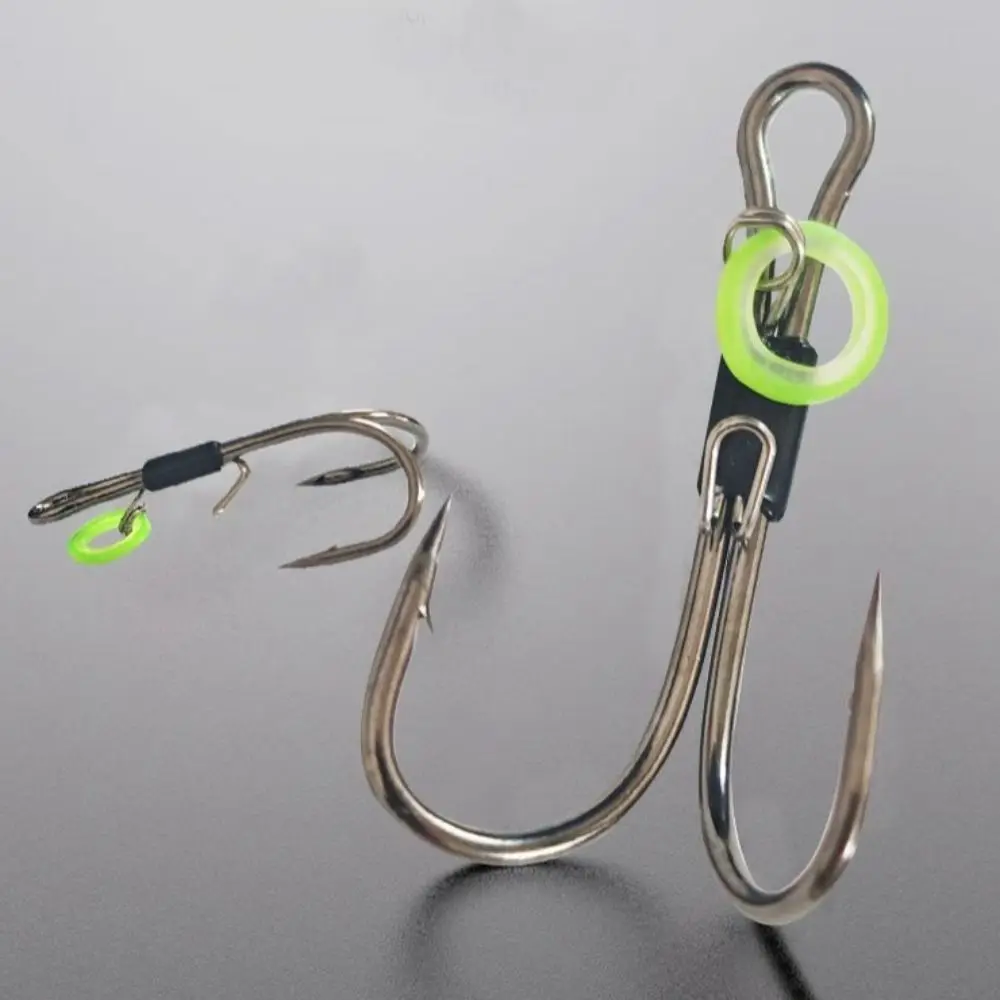 Ganchos de cebo para camarones vivos, anzuelo doble de acero con alto contenido de carbono, gusano loco sin malezas, gusano suave, 10 Uds. - imagen 4