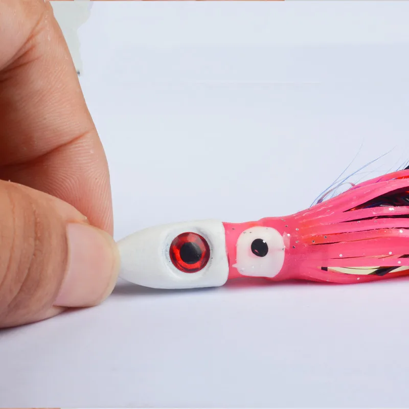 1 unidad de 10/11cm, 10/33g, Ideal para lubina, caballa española, señuelo de pesca nocturno de mortero, falda de plumas de pulpo, cebo acrílico Artificial - imagen 3