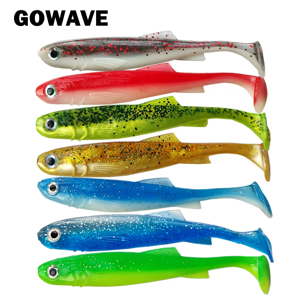 Señuelos de pesca Shad Bait Zander Pike, Swimbait de 7,5 cm/10cm/12,5 cm, cola de paleta Shadteez, señuelo de plástico suave realista para lubina, 5 uds. - imagen 5