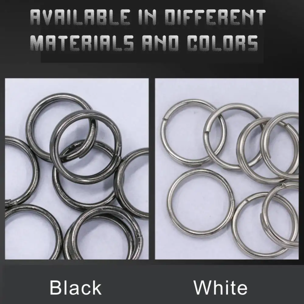ORJD-anillo dividido de pesca, 50 piezas, 3,5mm-15MM, acero inoxidable, doble bucle, señuelo abierto, Conector de anzuelo, accesorios de aparejos de pesca - imagen 4