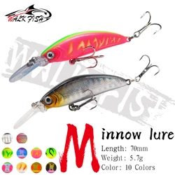 WALK FISH-señuelos de Pesca de pececillo hundido, 5,7g, 7cm, Wobbler, lubina, curricán, cebo duro Artificial, Crankbait, carpa, aparejos de Pesca