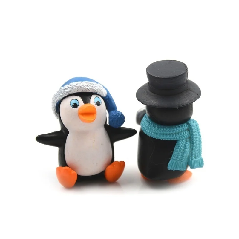 4 unids/set DIY manualidades Mini pingüino de invierno figura en miniatura figuras de Navidad para gnomos de jardín de hadas decoración de terrarios de musgo - imagen 5