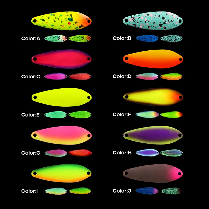 LETOYO-señuelo de pesca con forma de hoja de sauce, 2,5g/3,5g, capa de natación completa, cebo giratorio de cobre, señuelo luminoso con cuchara UV para trucha - imagen 3