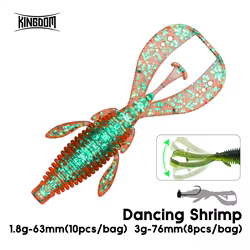 Kingdom 10 Uds cebos blandos Señuelos de Pesca 1,8g 3g 63mm 76mm señuelo Artificial flotante gusano suave lubina Lucio Swimbait aparejos de pesca