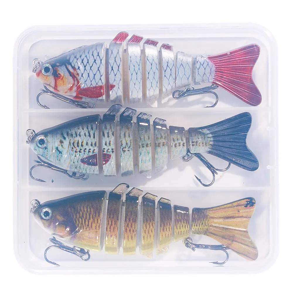 3 unids/caja pesca Wobbler realista 7 segmentos Swimbait Crankbait cebo duro lento 9,7 cm/14,7g Isca señuelos artificiales aparejos de pesca - imagen 2