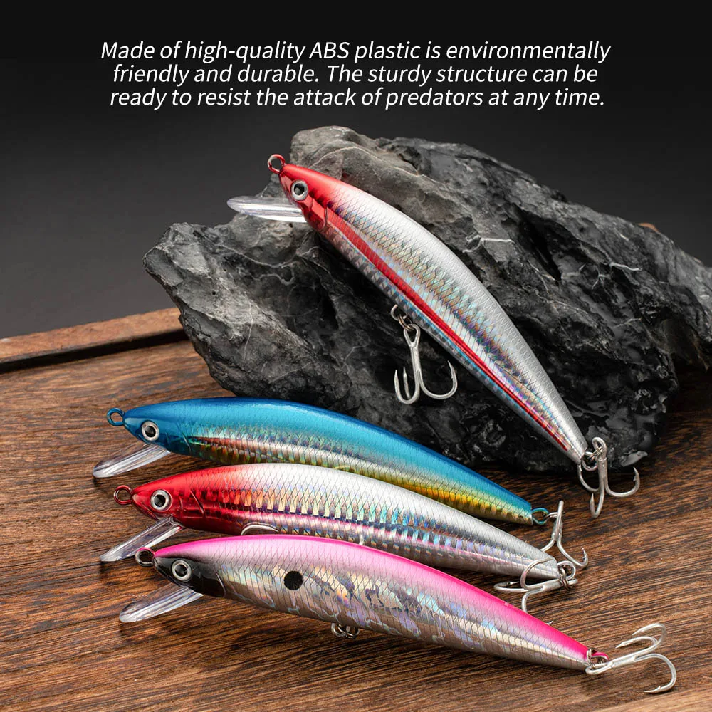 Señuelo de Pesca hundido Minnow 13cm 15cm 40g 60g sistema de peso señuelo duro Pesca anzuelos triples fuertes Wobbler Jerkbait Swimbait cebo - imagen 5