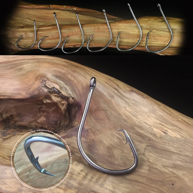 1000 Uds anzuelo de Pesca de olecrano con ojos anzuelos de níquel negro aparejos de Pesca de agua salada marina accesorios productos Pesca - imagen 4