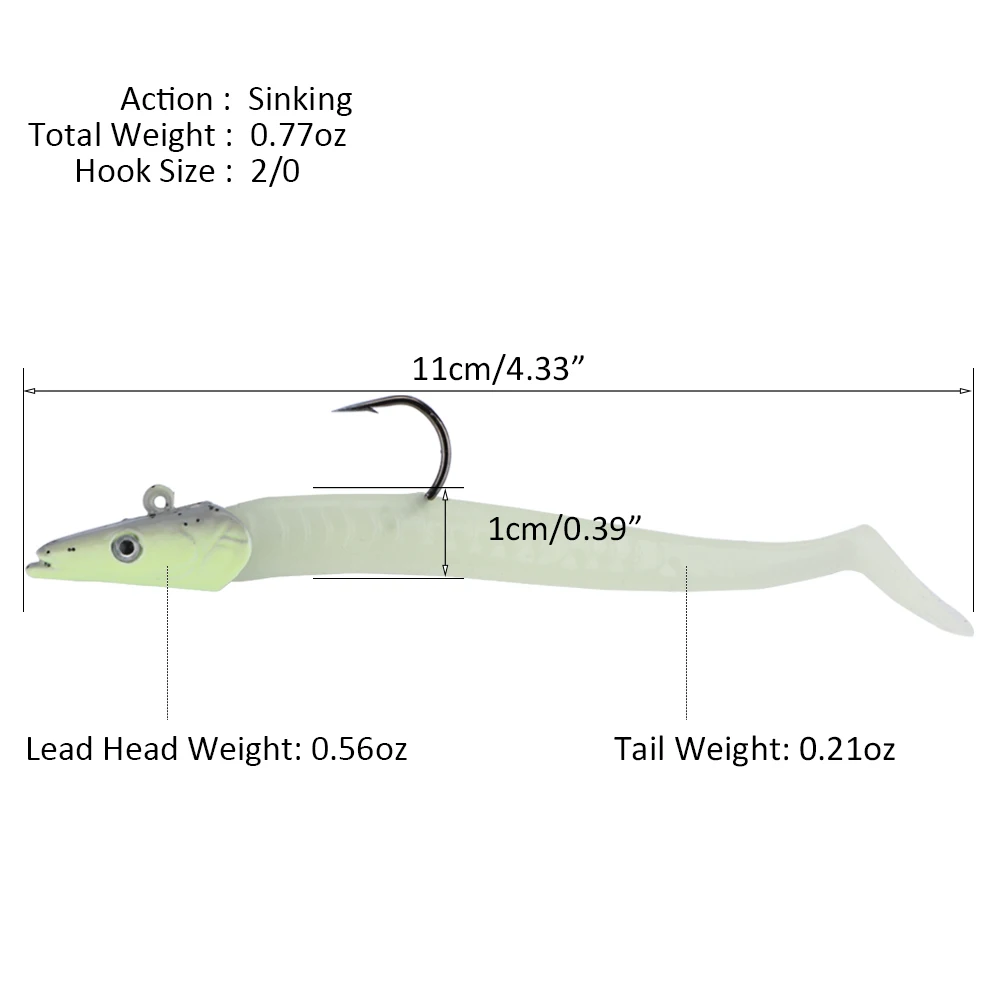 Señuelos de Pesca Suaves GOTURE, 1/5/15 Piezas, Ojos 3D, Brillantes, Señuelos de Pesca Artificiales con Anzuelos, para Lubina, Trucha, Carpa - imagen 3