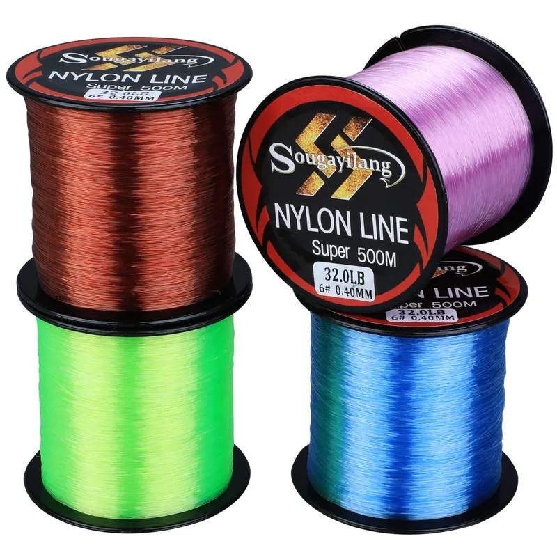 Sougayilang 1-8 #   Línea de Pesca de nailon de 500M, línea de Pesca de nailon de 4 hebras, línea de Pesca de 11,0-36,3 LB, Pesca suave - imagen 3