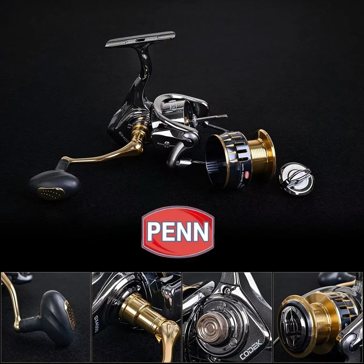 Carrete de pesca PENN GX1000-7000 con 13 + 1 rodamientos de alta gama, arrastre máximo de 25 kg y regalo de sedal de PE adicional - imagen 5