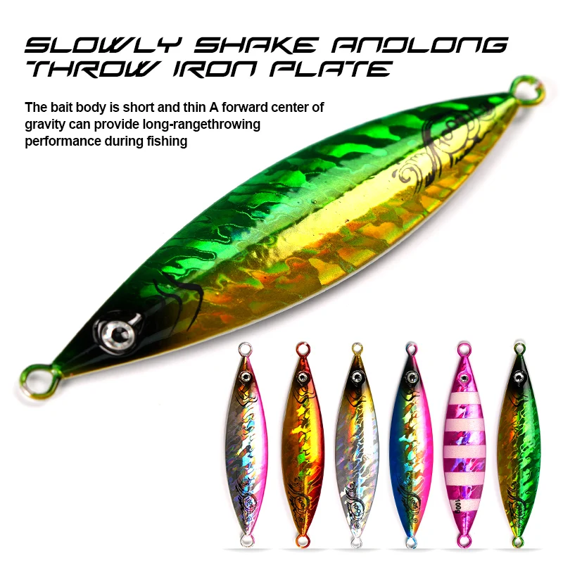 Señuelo de pesca Jigging con placa de Metal, 20g, 30g, 40g, 60g, 80g, 100g, 150g, 200g, cebo de hundimiento rápido para lubina marina - imagen 2