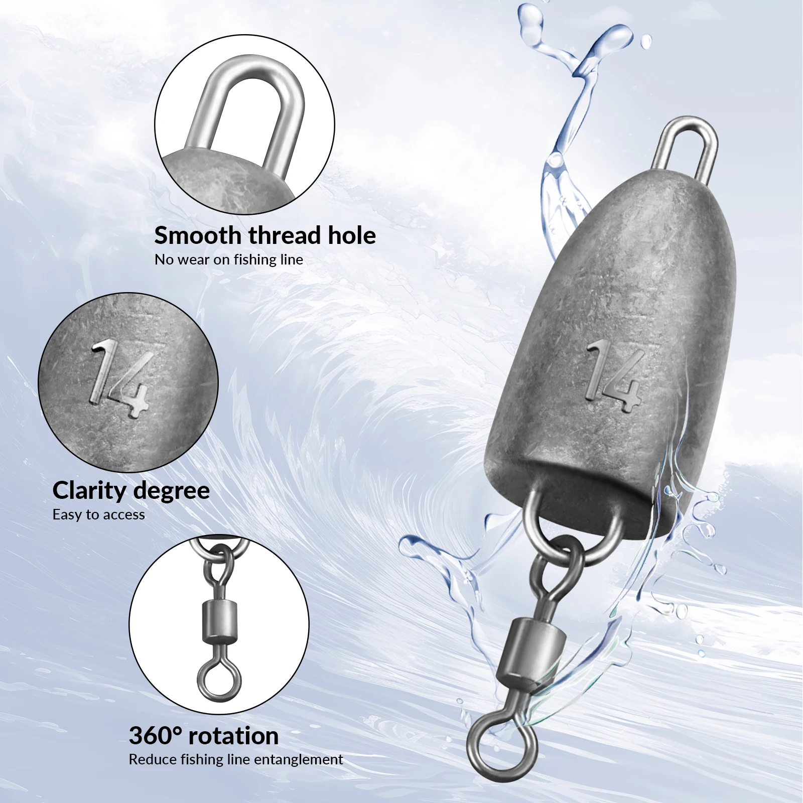 THKFISH Plomos Bala con Esmerillón para Texas Rig - imagen 5