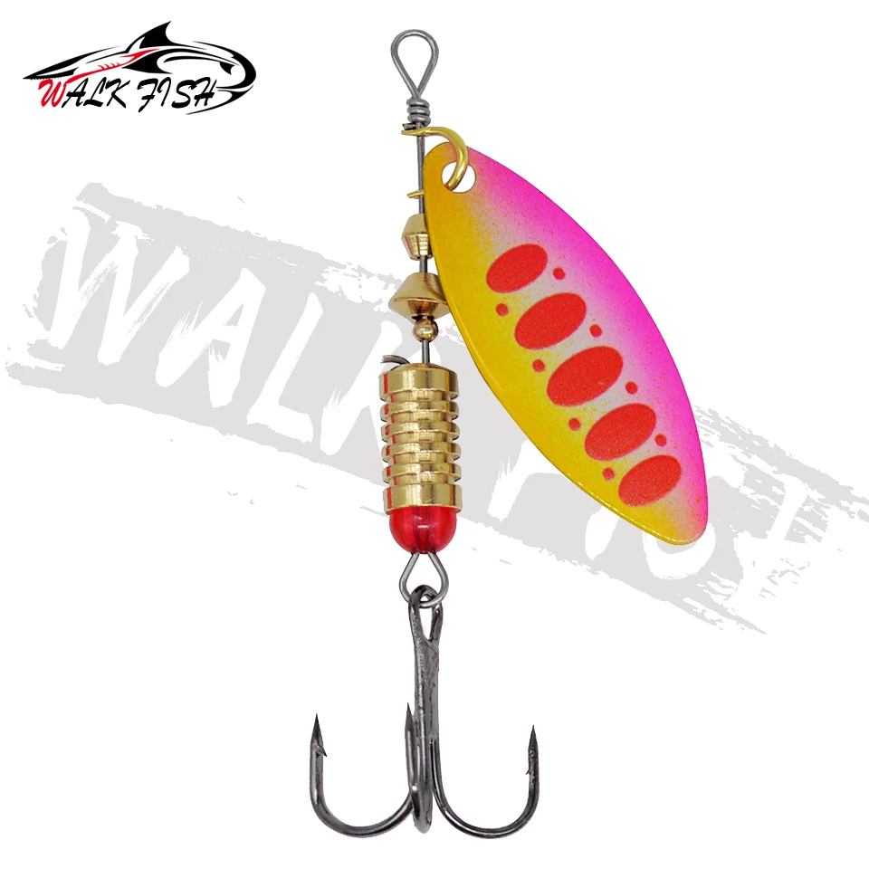 WALK FISH 1 Uds Spinner cebo señuelo 7g Salix forma de hoja rotación lentejuelas cebos compuestos cuchara Artificial señuelos aparejos de pesca - imagen 5