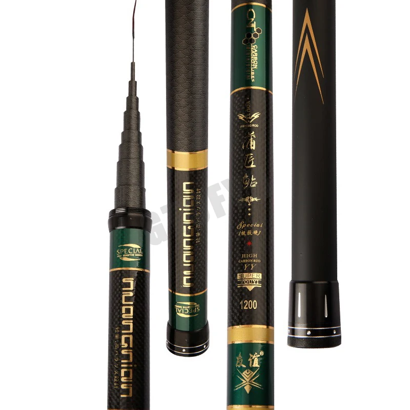 Caña de pescar telescópica ultraligera de 8m, 9m, 10m, 11m, 12m, 13m, 14m, caña de pescar de carbono 46T de muy alta calidad - imagen 2