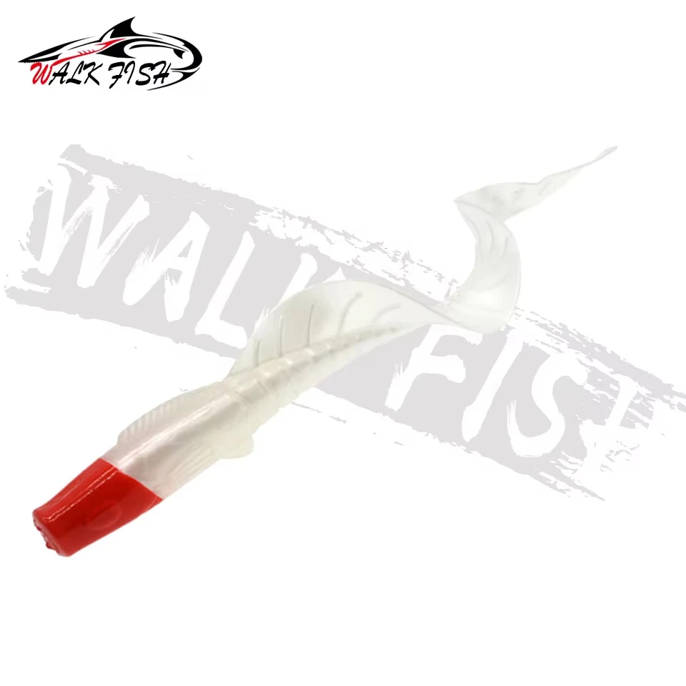 WALK FISH-Señuelos blandos de 11cm/13g, extremo de rollo grande, gusano de una sola cola, manivela Artificial biónica, Wobbler Swimbait, trucha lubina, 3 uds. - imagen 3