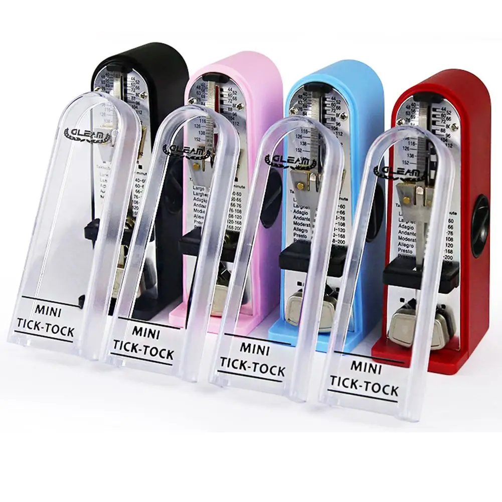 Mecanismo portátil de Metal batido ritmo metrónomo mecánico Mini tick-tock metrónomo portátil para Piano guitarra violín ukelele