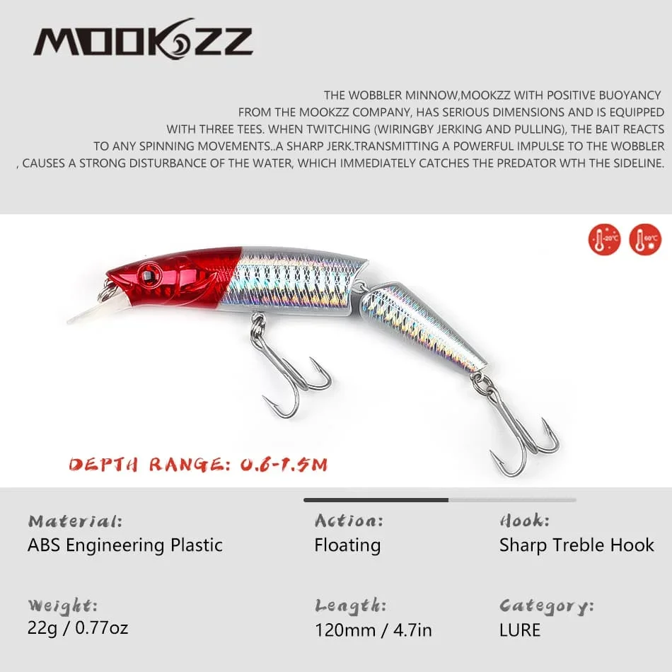 MOOKZZ flotante 2023 nueva llegada gran oferta Minnow señuelo de pesca duro cebo aparejos de pesca calientes señuelos artificiales cebo 22g - imagen 2