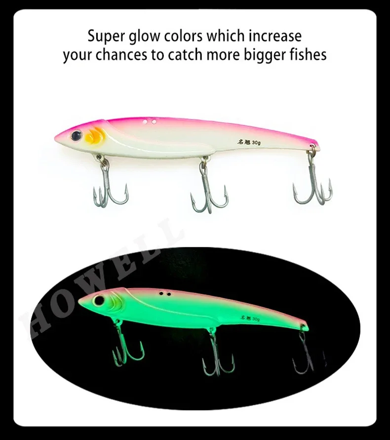 Vista en mano del señuelo VIB metal AJLURES