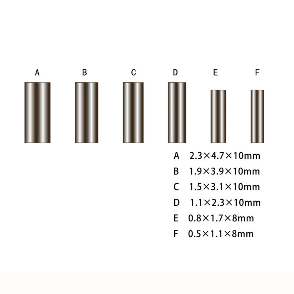 PRO BEROS 50 Uds manguitos de engarzado de doble barril de cobre conectores de tubo de sedal bucle de engarzado para virola de aparejo líder 0,8-2,0 - imagen 3