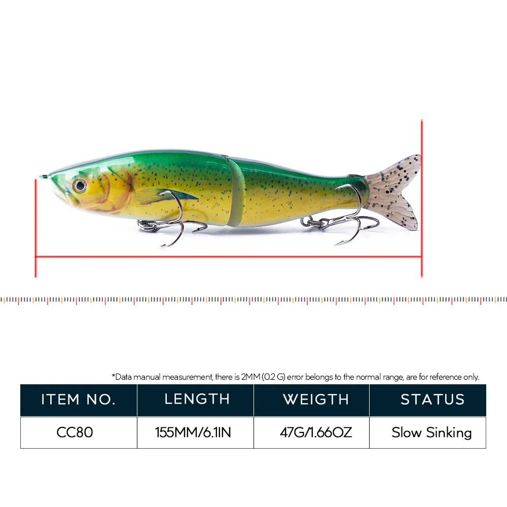 Cebo de deslizamiento silencioso de hundimiento multiarticulado, cuerpo duro con colas suaves, Swimbait Slide Shad, Swimbait señuelo, aparejos de pesca, 15,5 cm/47g - imagen 4