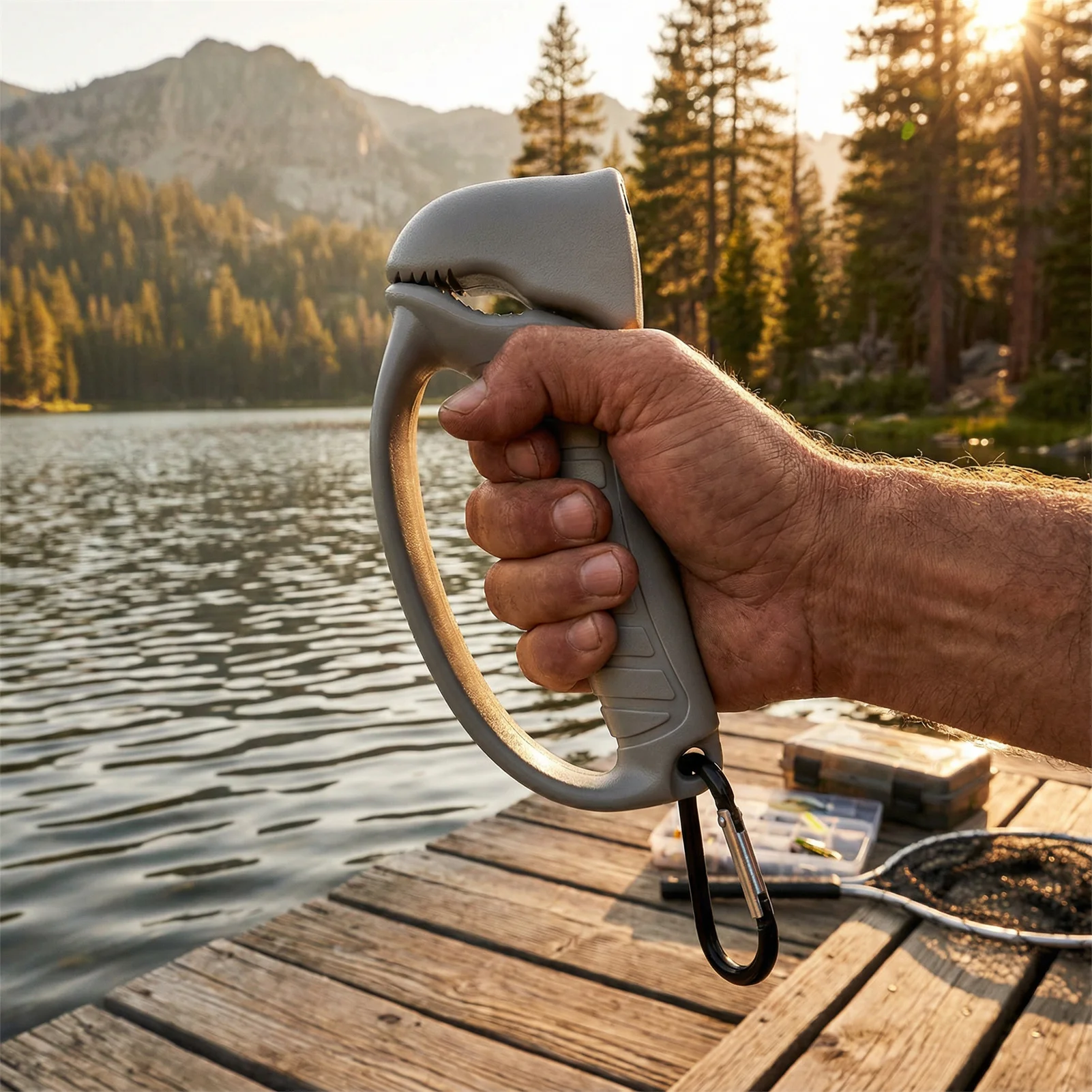 Alicates de pesca de mandíbula de 12,7 cm, herramienta de agarre de labio de pescado de aleación de aluminio con dientes de goma para liberación de captura, engranajes de pesca portátiles - imagen 5
