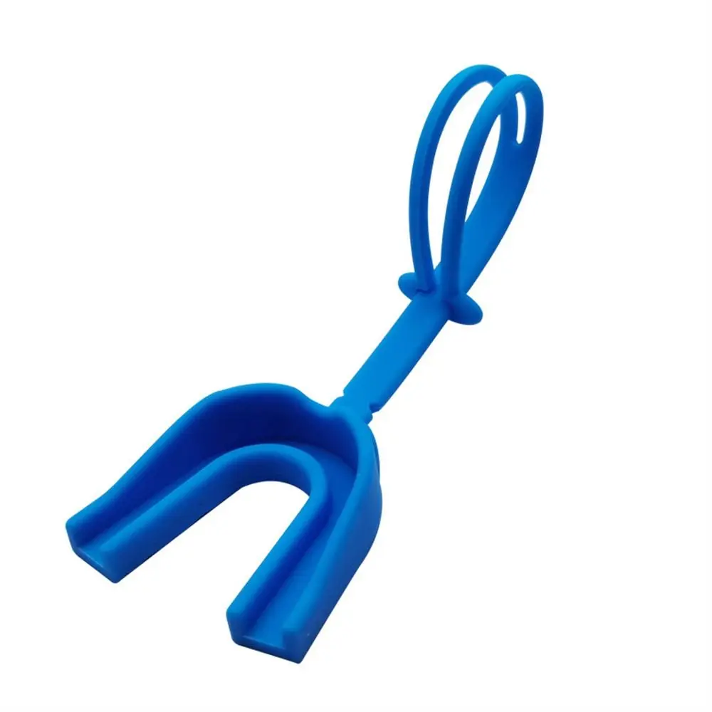 un protector bucal azul diseñado para la protección dental