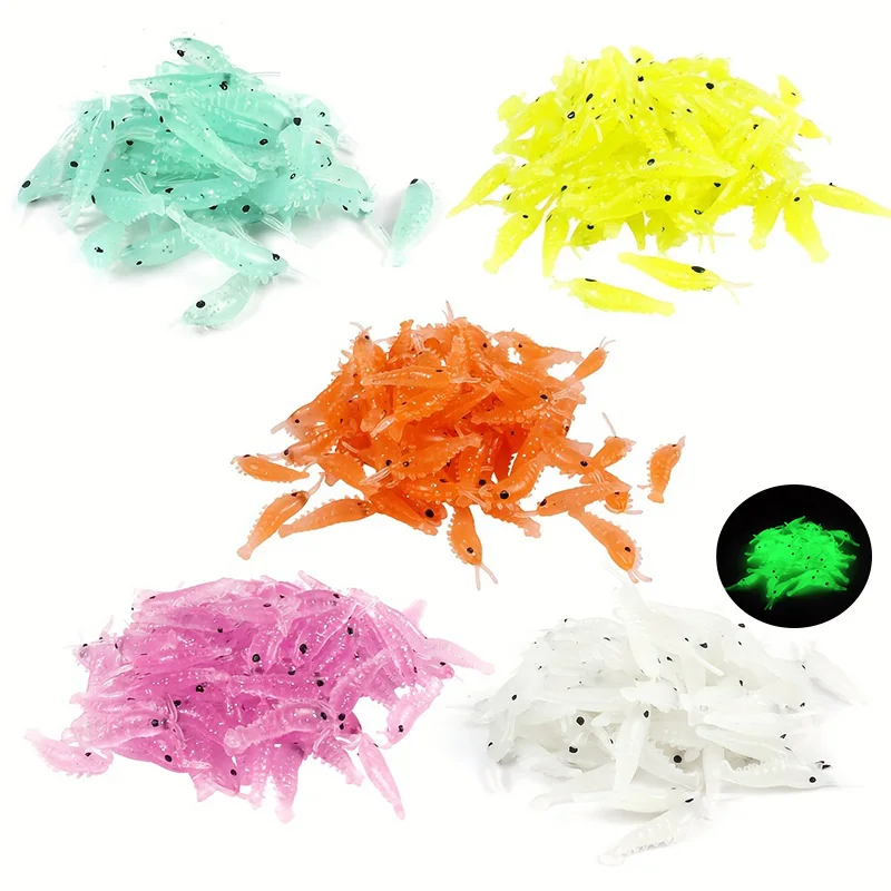 Mini camarones de hundimiento realista, señuelos blandos, diseño Ultra realista, construcción duradera, fácil de usar, caja de almacenamiento, 50 piezas - imagen 5