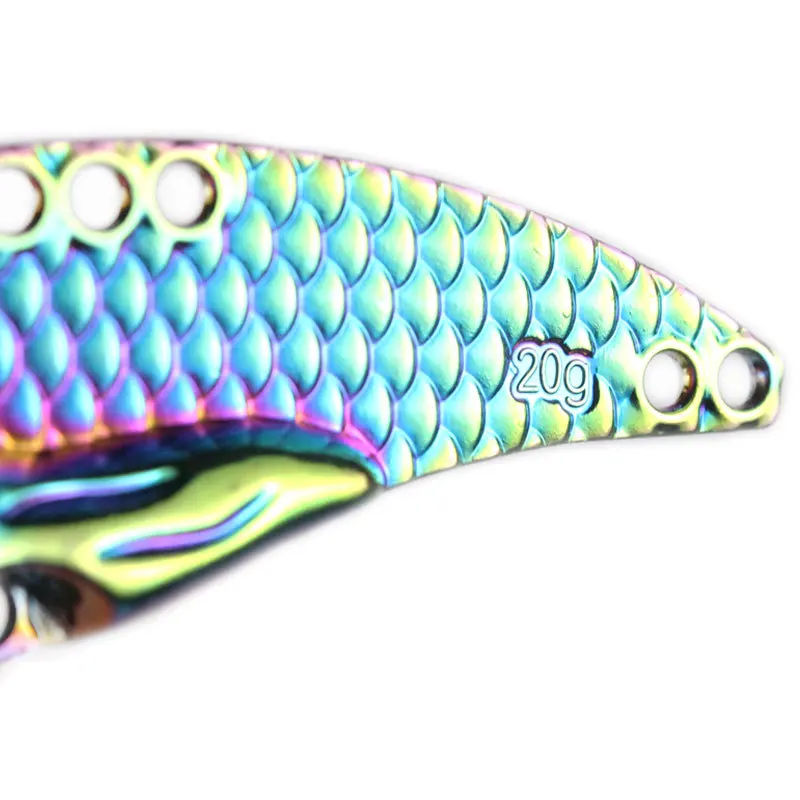 Juego de 3 señuelos JOOYOO VIB de color aleatorio, cebo duro de acero al carbono, colores mezclados, para lubina, trucha, bagre, pargo, caballa - imagen 3