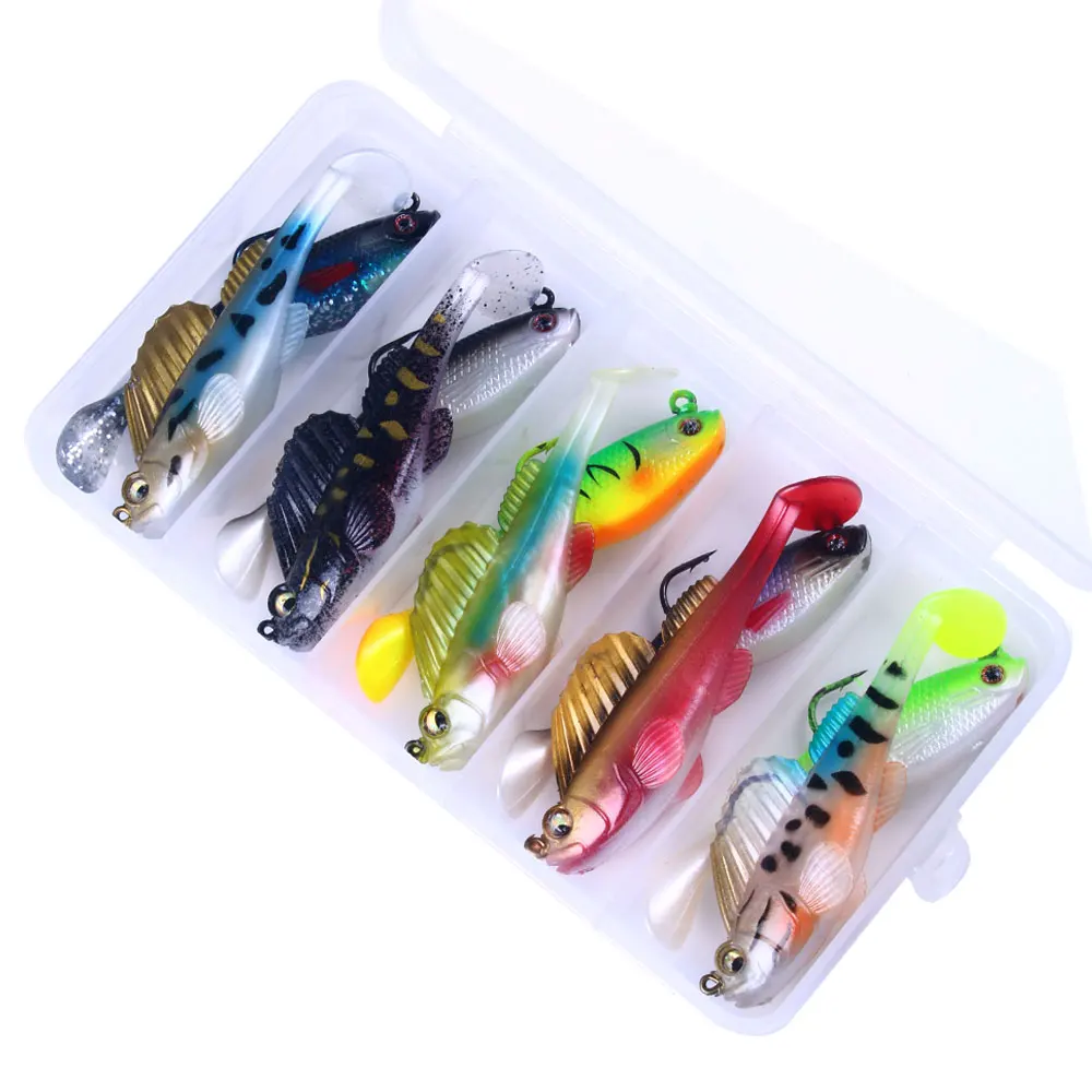 Kit de 10 Señuelos de Pesca de unids/lote, cebo blando de plástico, 7cm, 14g, 8cm, 10g, Wobblers, Crankbait, aparejos de lubina, juegos de Wobber - imagen 4
