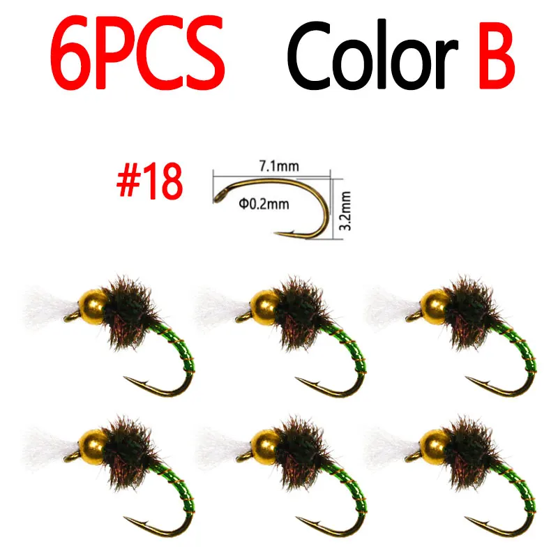 6pcs Color B size18