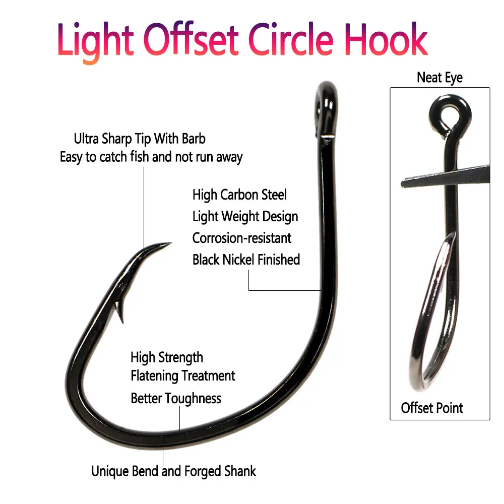 Bimoo-anzuelo de pesca circular, gancho de cebo vivo, pesca en agua salada, pesca en agua dulce, pez de juego grande, 30 unidades, #1/0 ~ #8/0 - imagen 5