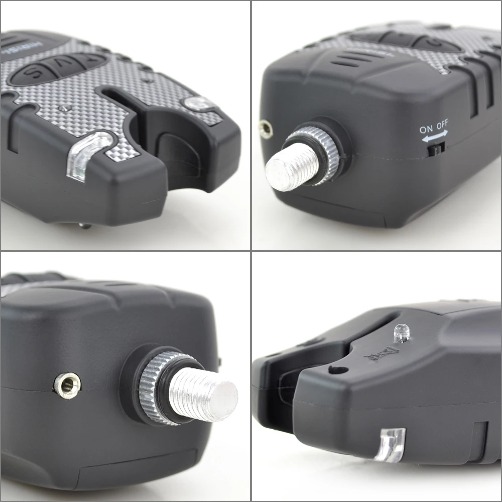 Indicadores de alarma LED para pesca de carpa, alarma de mordida, tono de volumen ajustable, sensibilidad, B1113 - imagen 5