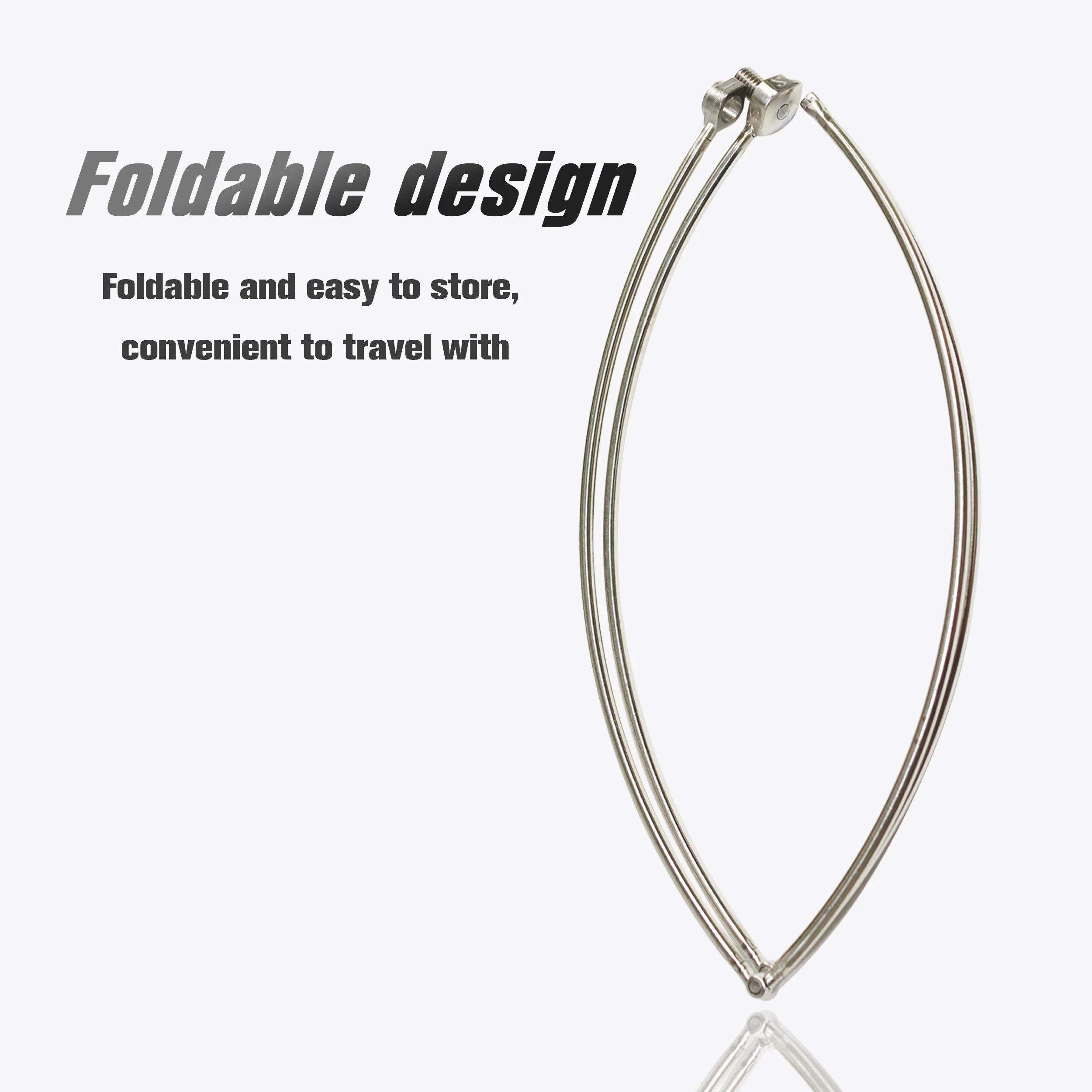 ZYZ Marco de red de mano para pesca en roca marina, 45/50/55/60cm, diámetro de tornillo plegable, cabezales de malla de acero inoxidable de 1/2 pulgada - imagen 5