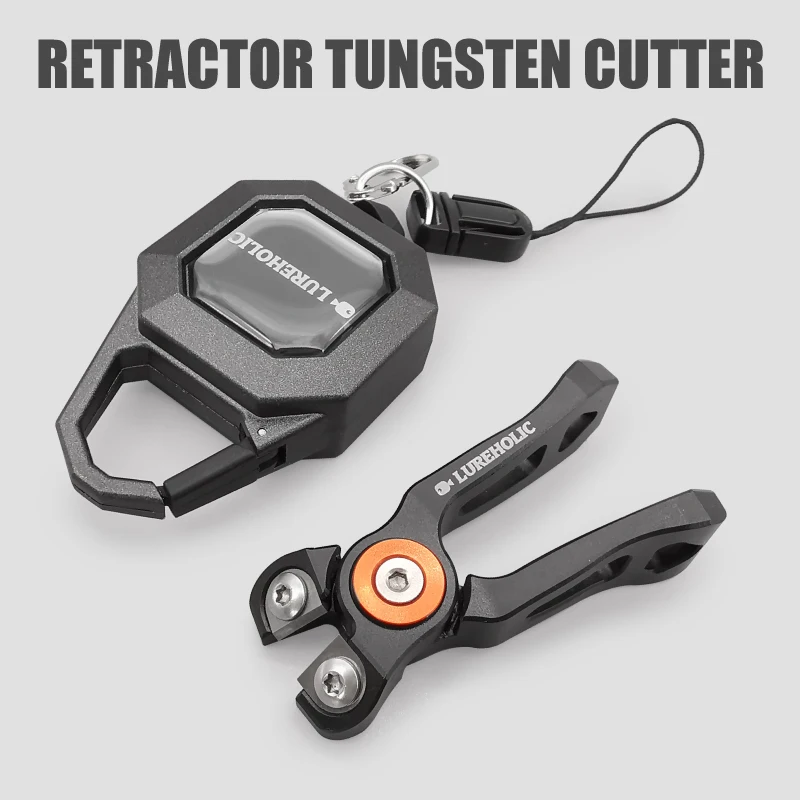 Cortador de hilo de pescar de tungsteno Lureholic y retractor de 27,5 pulgadas con bloqueo de tope de tracción, longitud de extensión: 7 ~ 70 cm, gancho rápido para señuelo - imagen 3