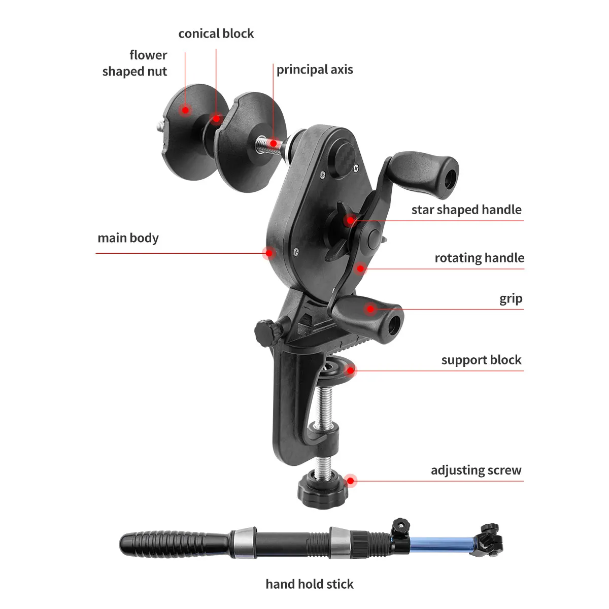 Carrete de sedal con función de desenrollado, enrollador de sedal, estación de bobinado, herramienta de pesca, accesorios de pesca - imagen 3