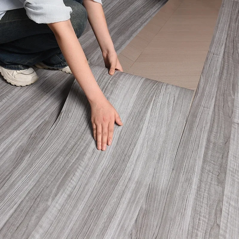 Pegatina de suelo de 40CM para decoración de dormitorio, papel tapiz de grano de madera, pegatinas impermeables, decoraciones para el hogar, papel tapiz adhesivo para pared - imagen 4