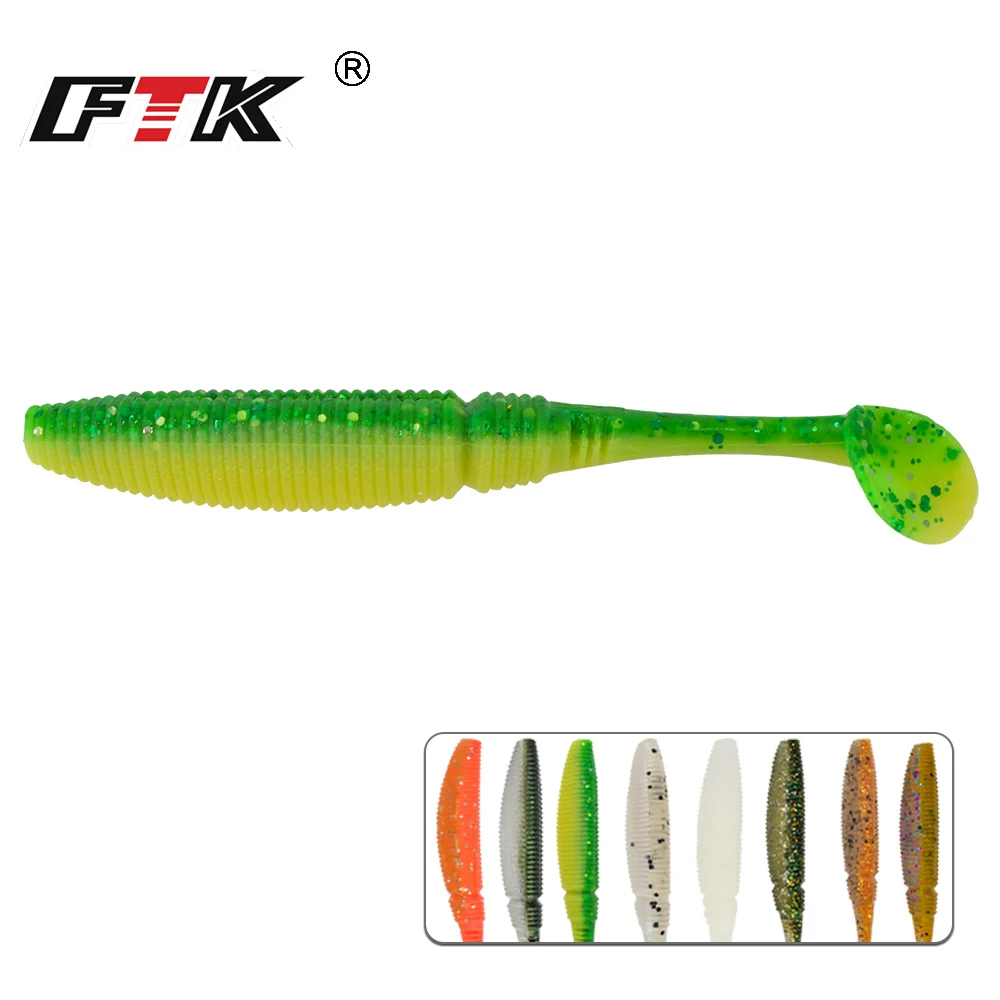 FTK-SEÑUELOS blandos de cola en T para pesca, cebos artificiales de gusanos de silicona, Jigging Wobblers de 8,5 cm, Swimbaits para aparejos de carpa y lubina, 1 piezas - imagen 4