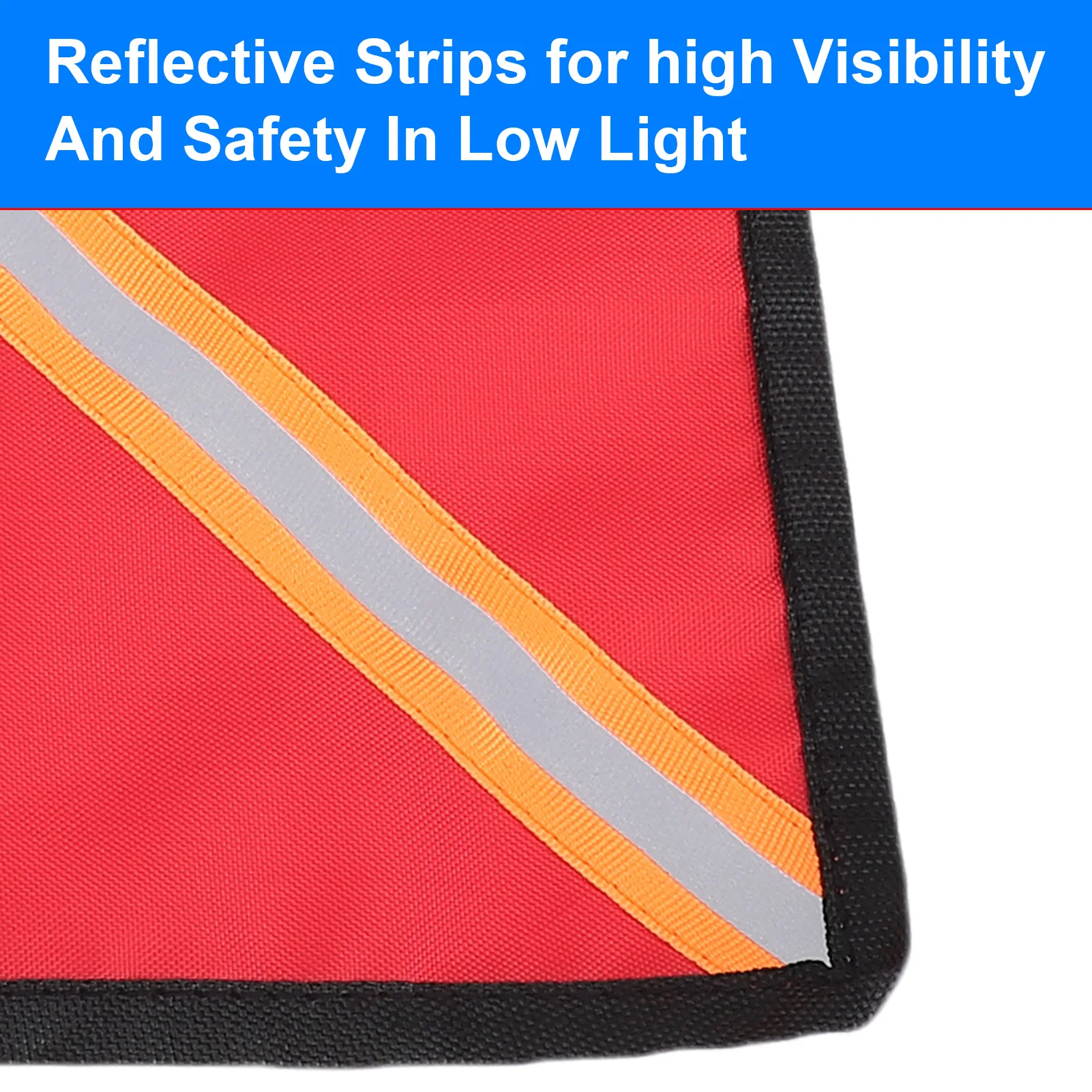 Bandera de seguridad para Kayak, 30x30cm, bandera roja reflectante de alta visibilidad para camiones, barcos, canoas, bandera de seguridad reflectante para Kayak - imagen 5