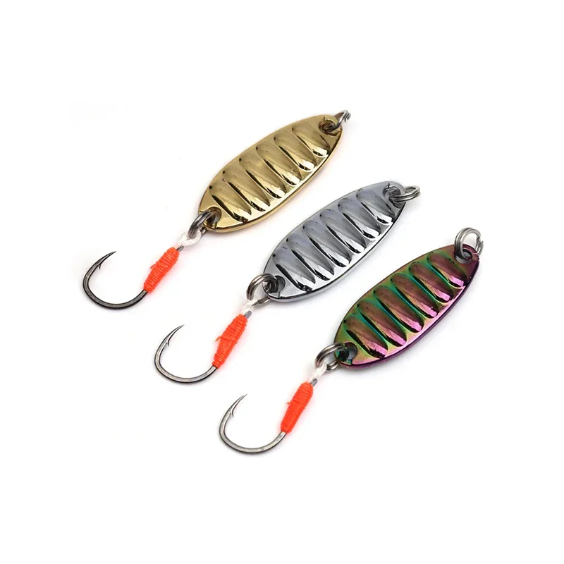 OUTKIT-Señuelos de Pesca con lentejuelas, cuchara de Metal, plantilla de sanguijuela, Wobbler Isca, Crankbaits artificiales para Pesca con mosca, cebos duros, señuelo para trucha - imagen 2