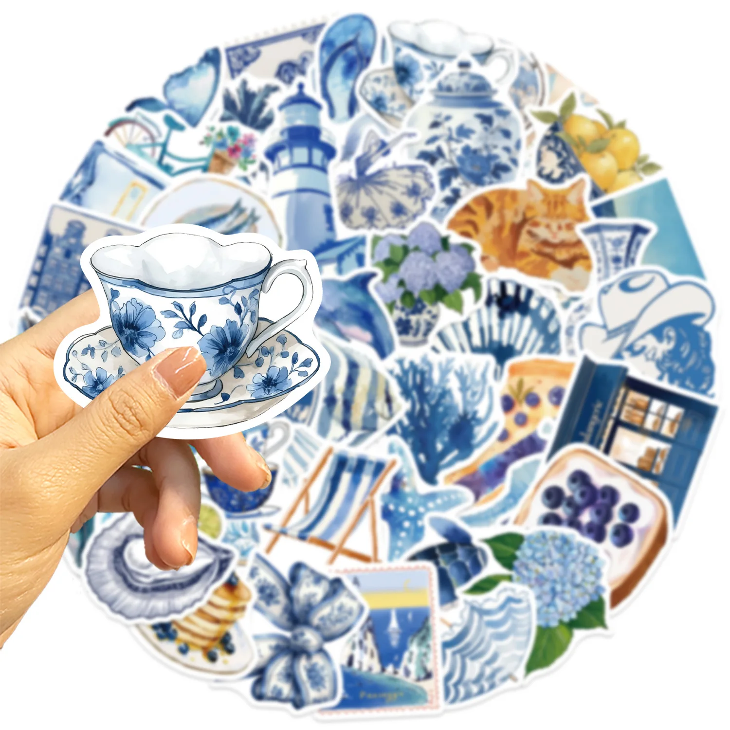 Pegatinas impermeables estilo acuarela azul – Decoración multiusos - imagen 5