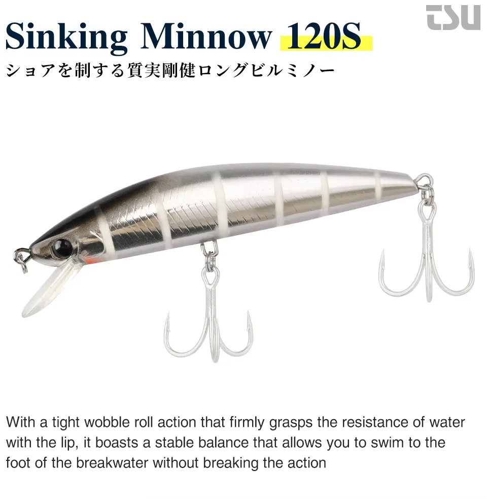 TSURINOYA DW37 Minnow Hundido para Pesca de Barco en Agua Salada - imagen 4