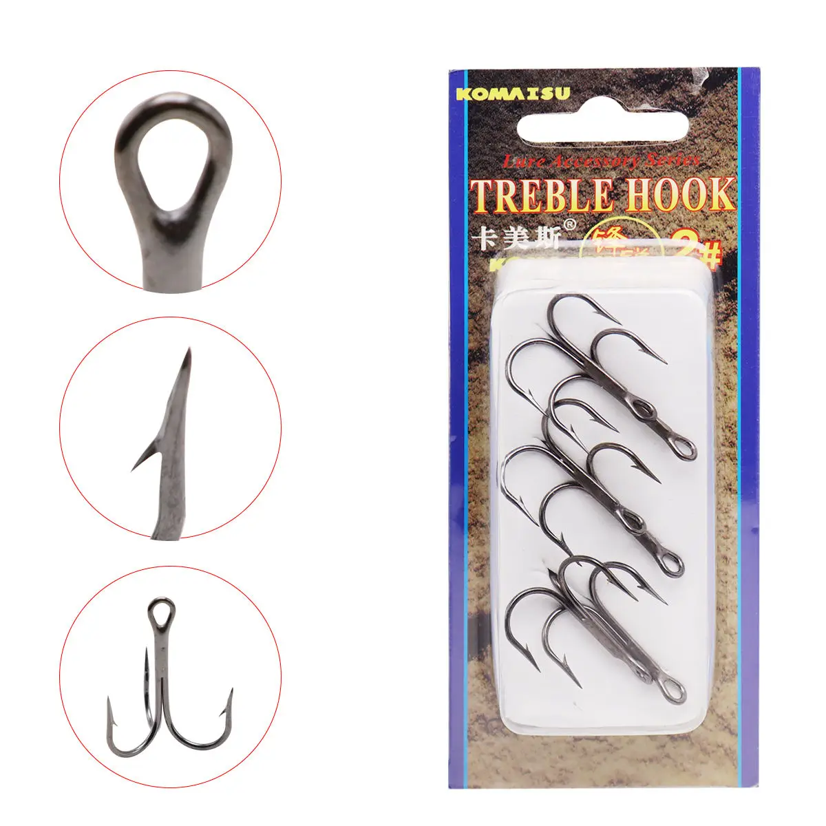 ZYZ anzuelos triples afilados de acero de alto carbono, accesorios de pesca de agua salada con púas, 6 unids/lote por caja - imagen 3